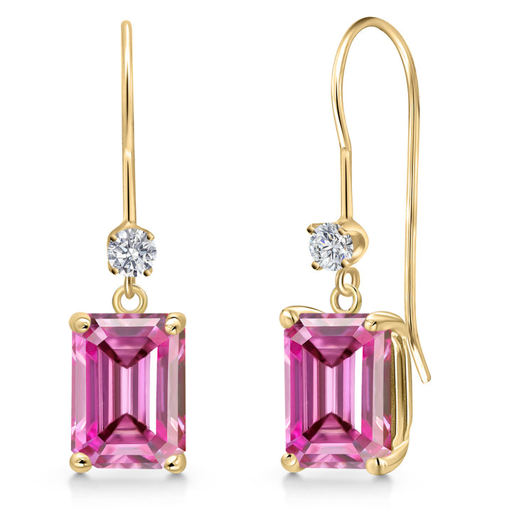 Pink Moissanite - April_Earrings in 14K Yellow Gold