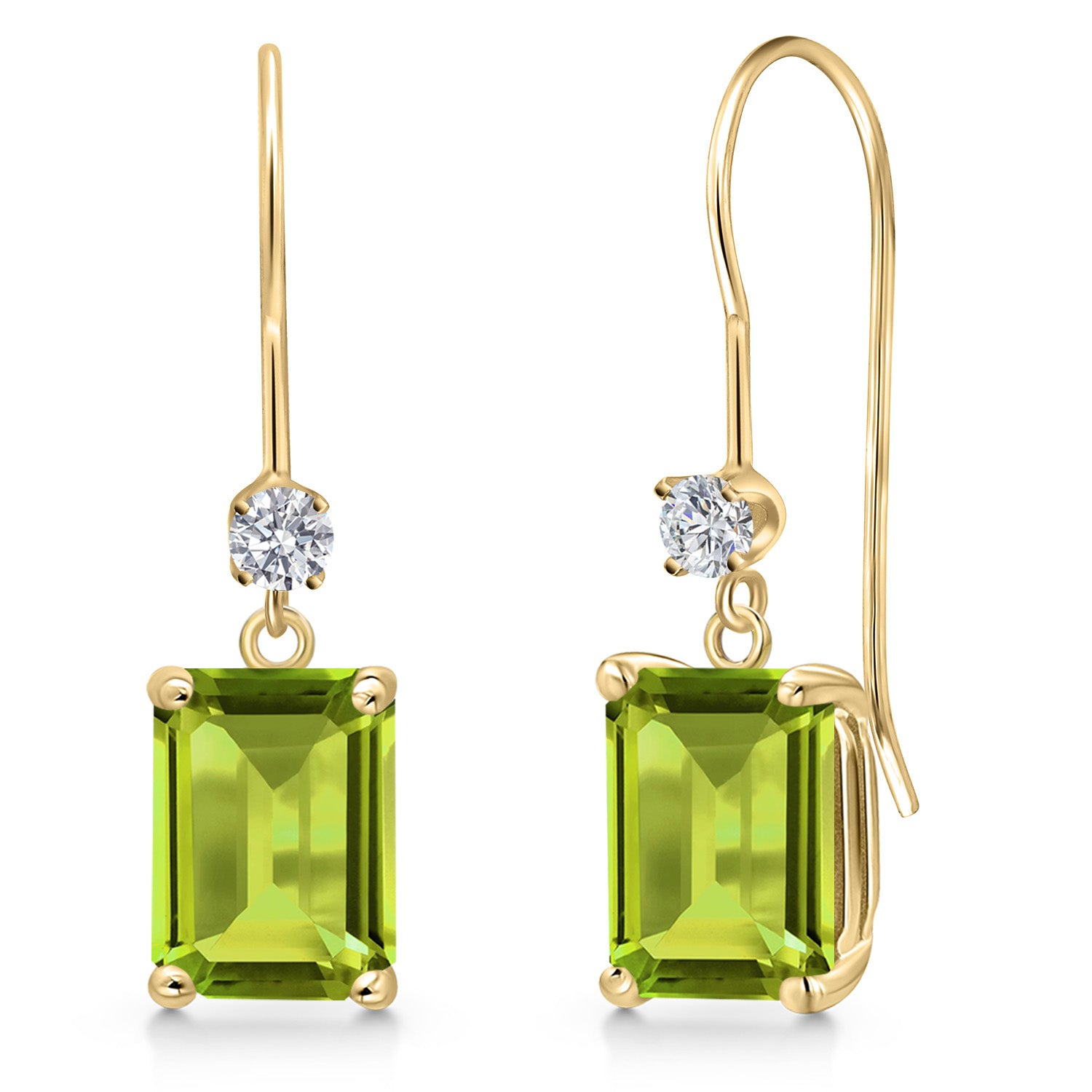 Peridot - August_Earrings in 14K Yellow Gold
