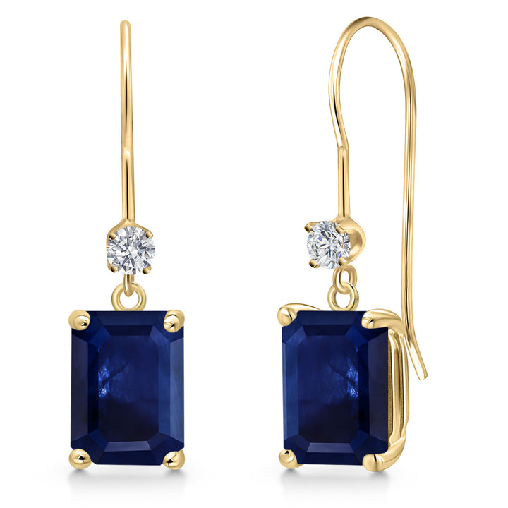 Blue Sapphire - September_Earrings in 14K Yellow Gold