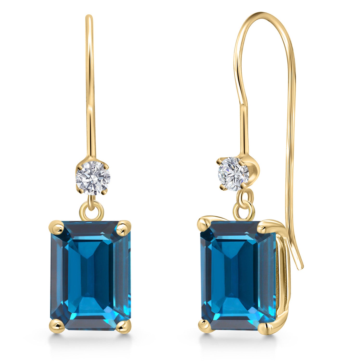 London Blue Topaz - November_Earrings in 14K Yellow Gold