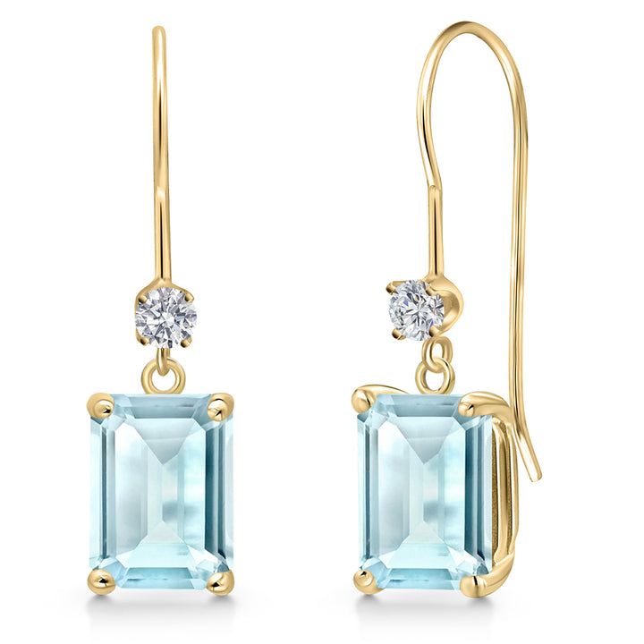 Sky Blue Topaz - November_Earrings in 14K Yellow Gold