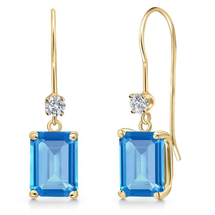 Swiss Blue Topaz - November_Earrings in 14K Yellow Gold