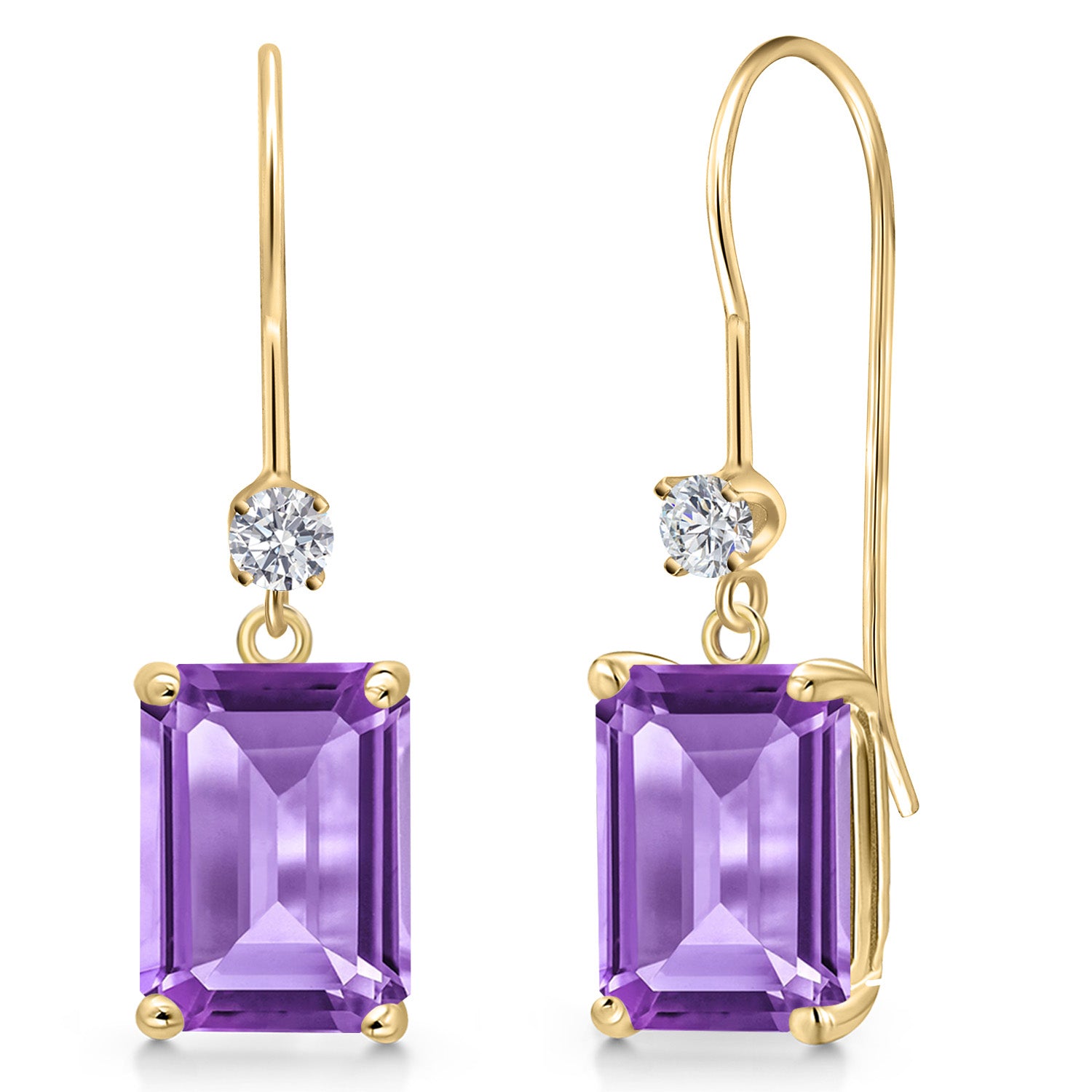 Amethyst - February_Earrings in 14K Yellow Gold