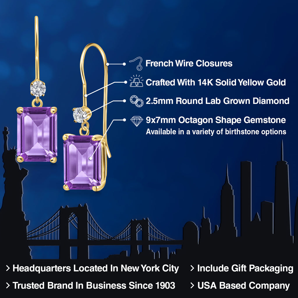 Amethyst - February_Earrings in 14K Yellow Gold