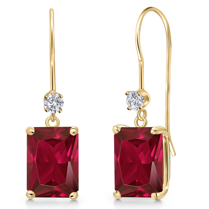 Created Ruby - July_Earrings in 14K Yellow Gold