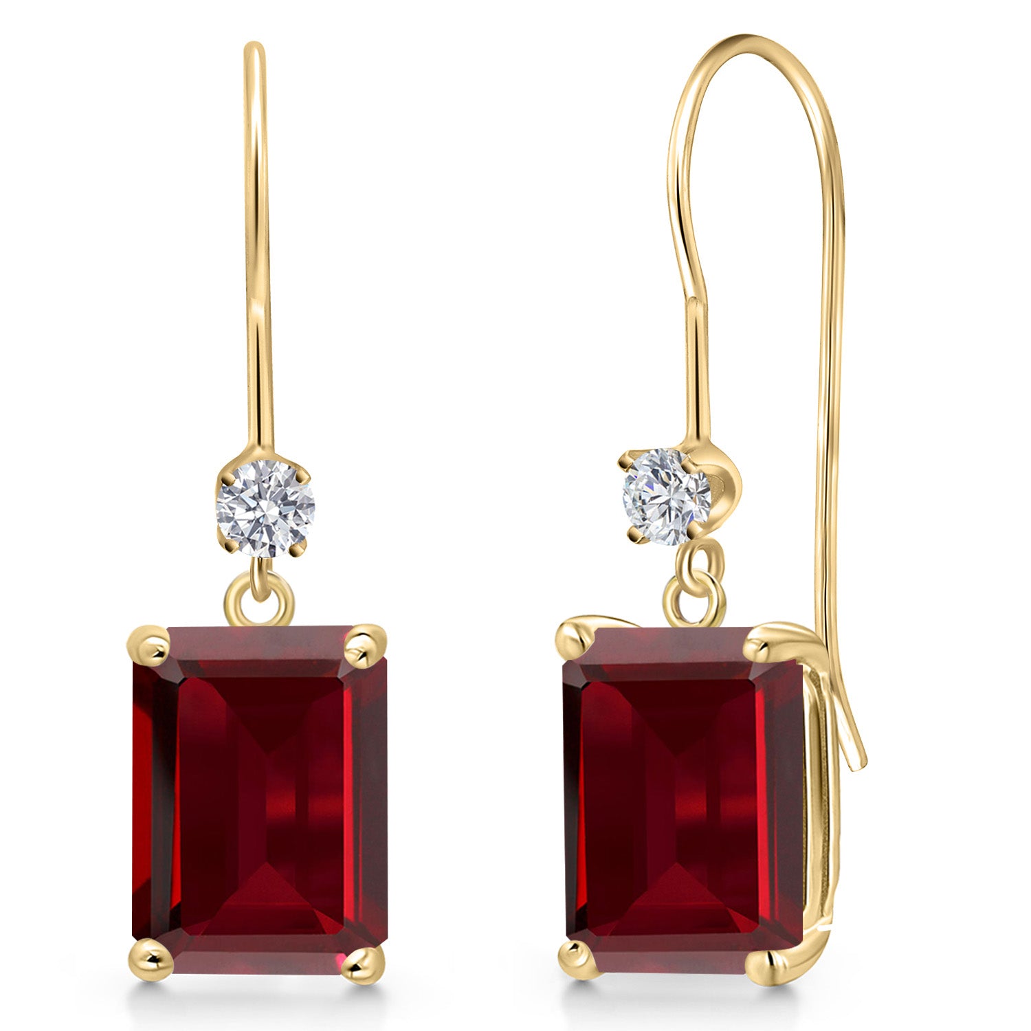 Garnet - January_Earrings in 14K Yellow Gold