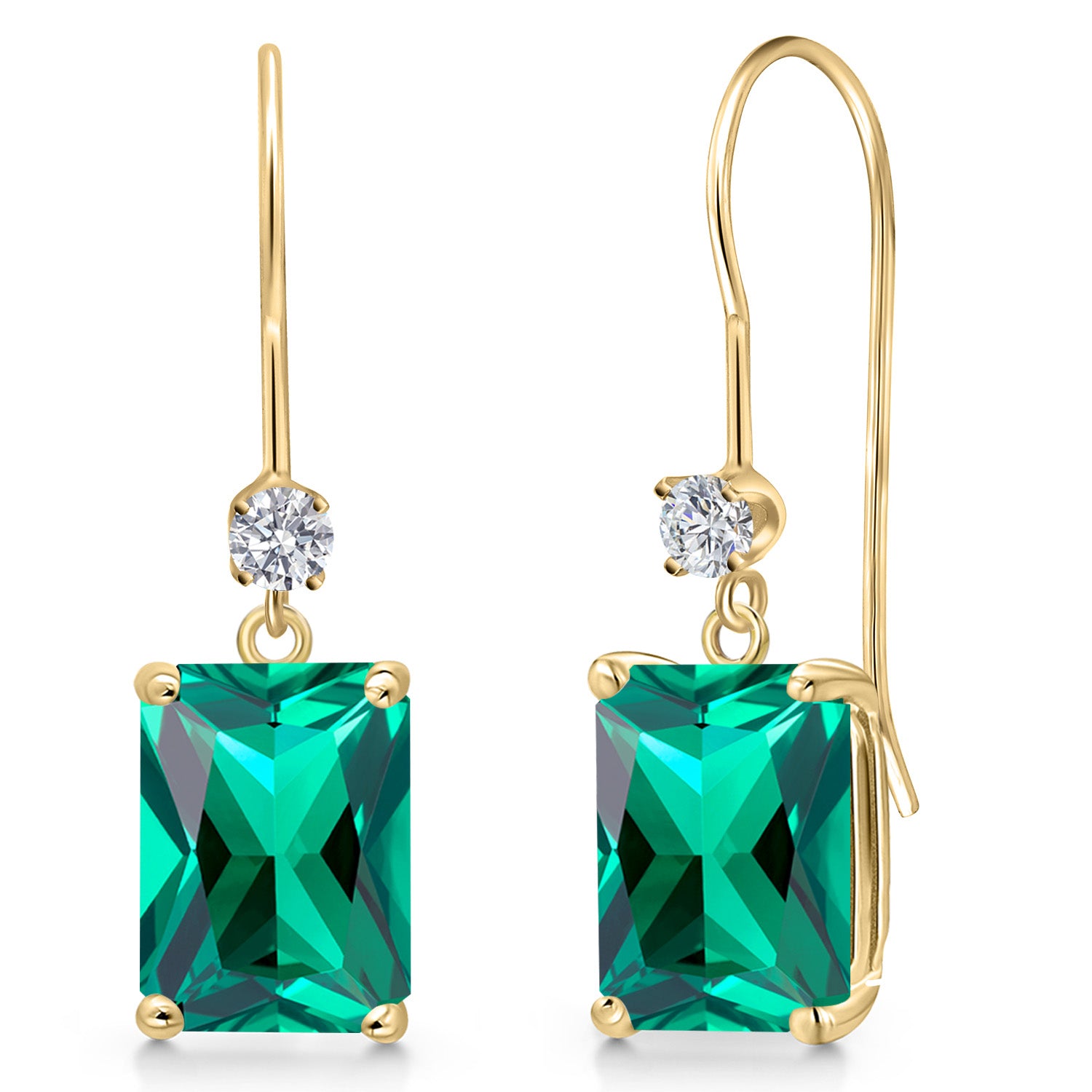 Nano Emerald - May_Earrings in 14K Yellow Gold
