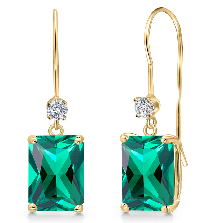 Nano Emerald - May_Earrings in 14K Yellow Gold