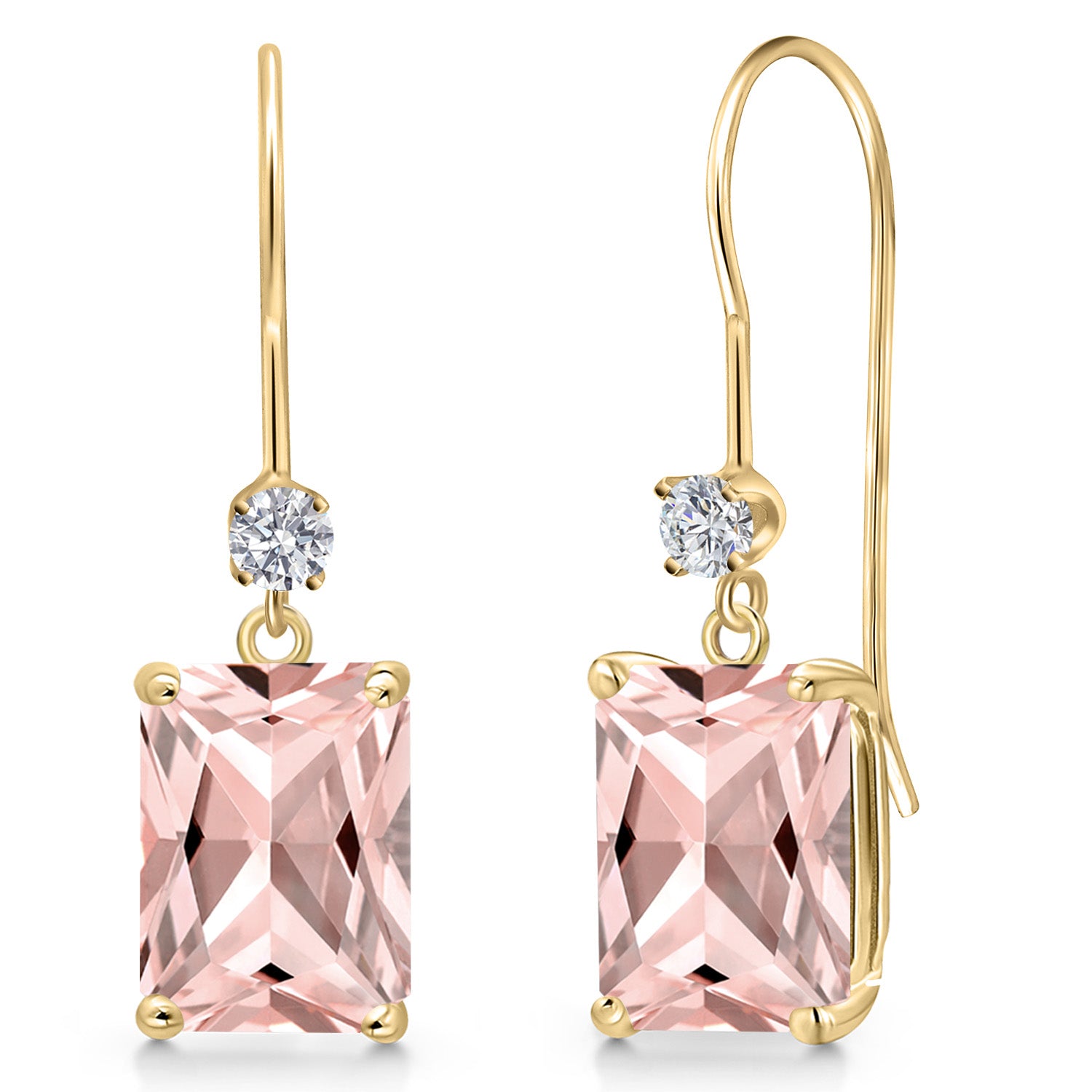 Nano Morganite - October_Earrings in 14K Yellow Gold