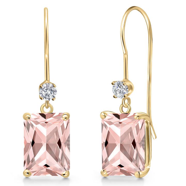 Nano Morganite - October_Earrings in 14K Yellow Gold