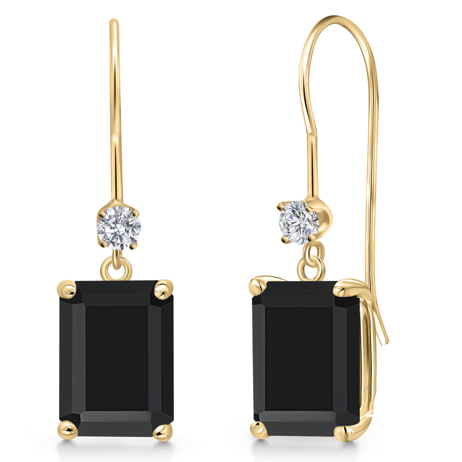 Onyx - December_Earrings in 14K Yellow Gold