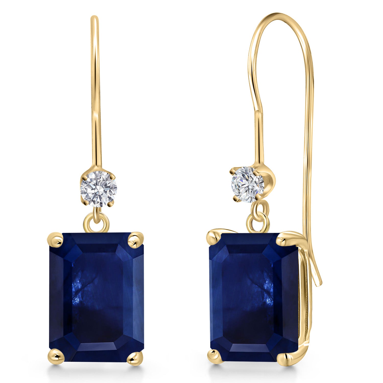 Blue Sapphire - September_Earrings in 14K Yellow Gold