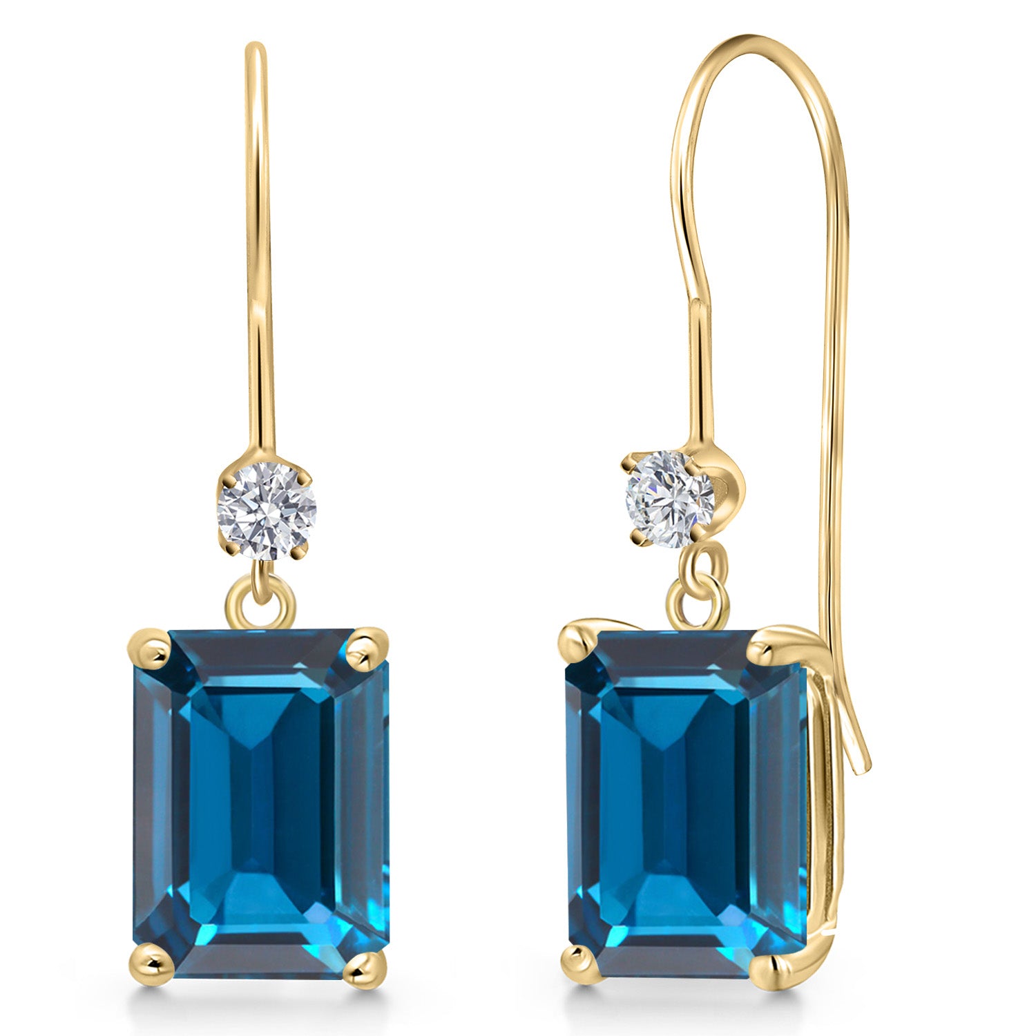 London Blue Topaz - November_Earrings in 14K Yellow Gold