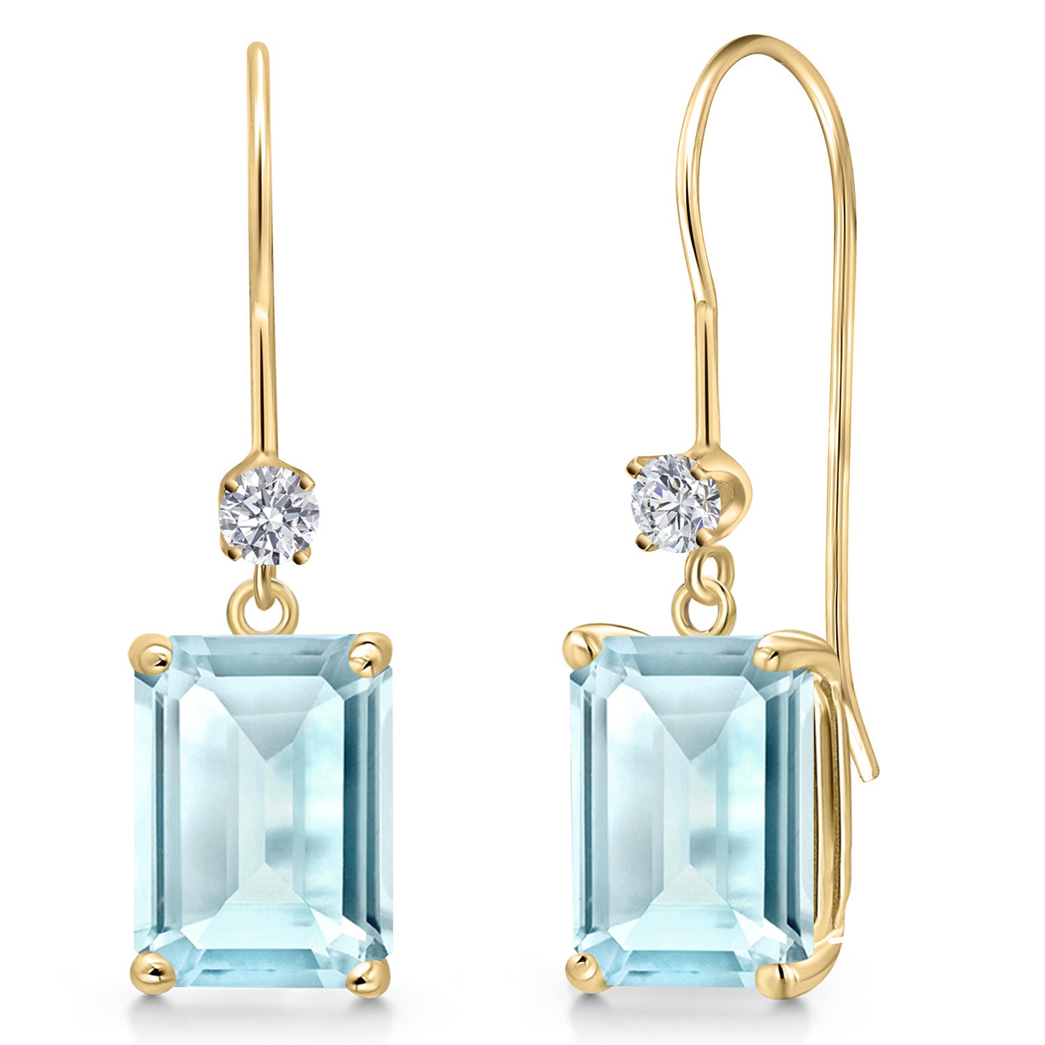 Sky Blue Topaz - November_Earrings in 14K Yellow Gold