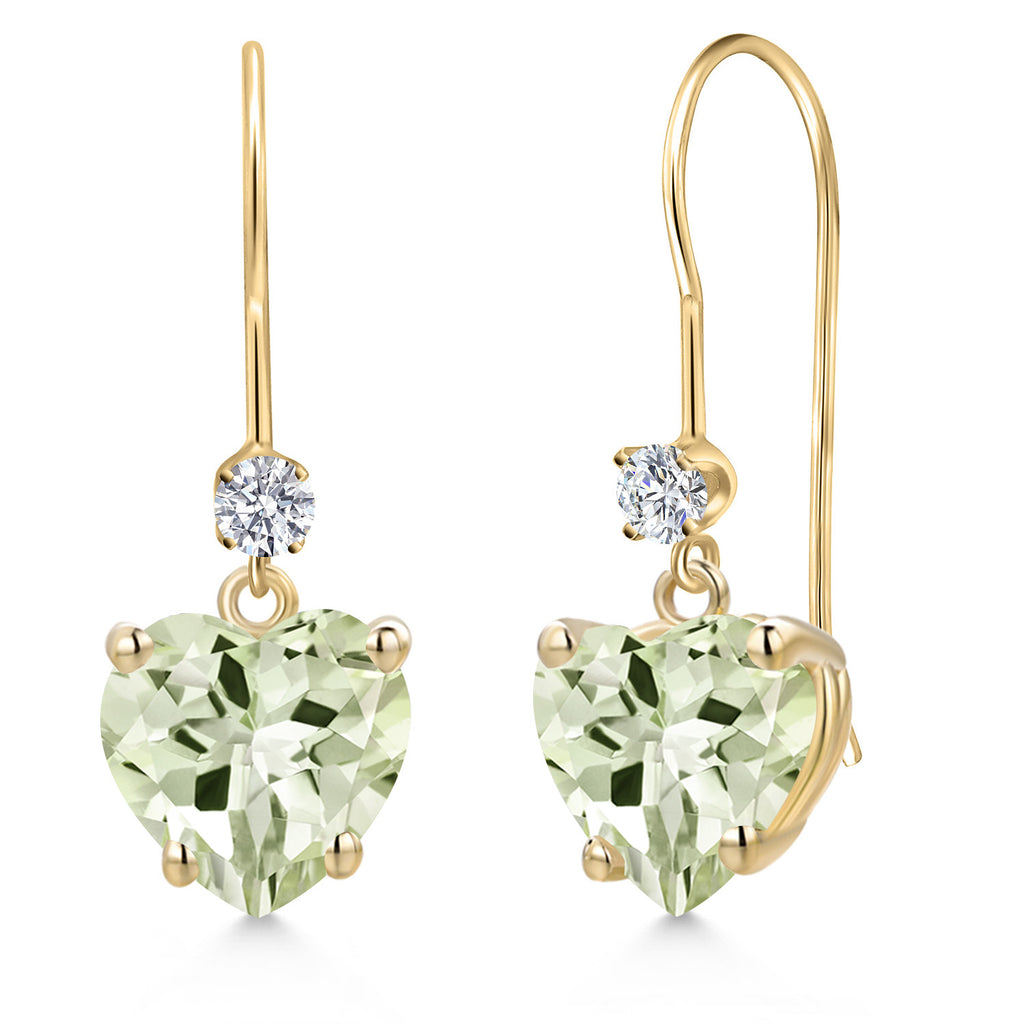 Prasiolite_Earrings in 14K Yellow Gold