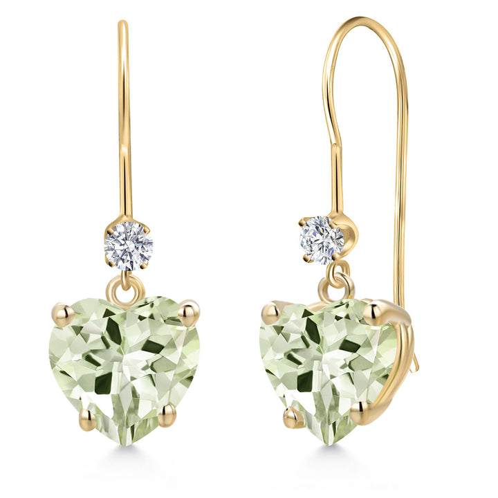 Prasiolite_Earrings in 14K Yellow Gold