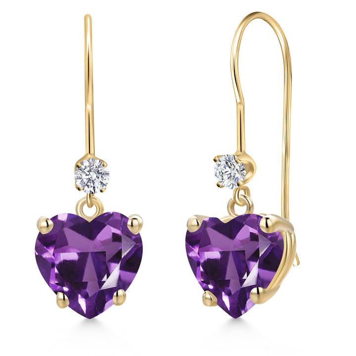 Amethyst - February_Earrings in 14K Yellow Gold