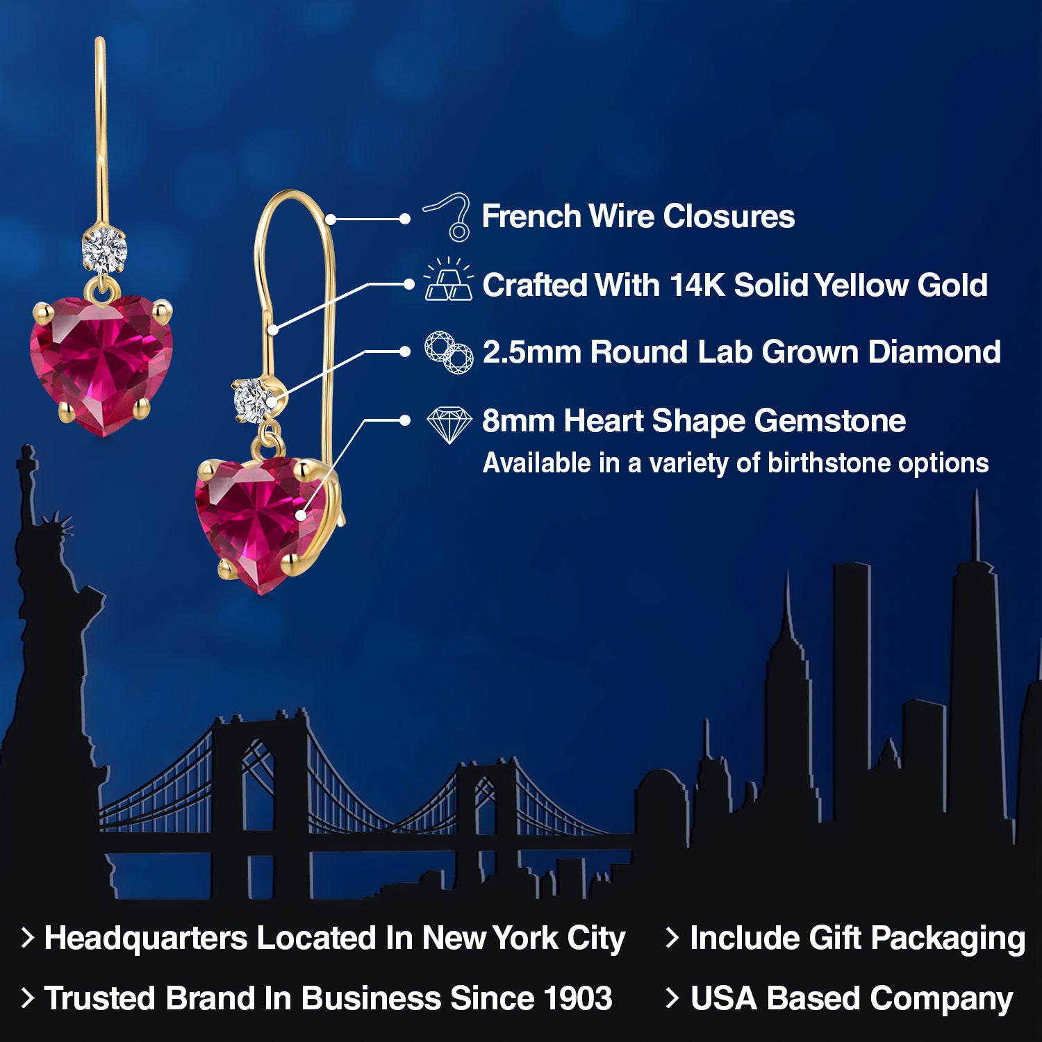 Earrings in 14K Yellow Gold