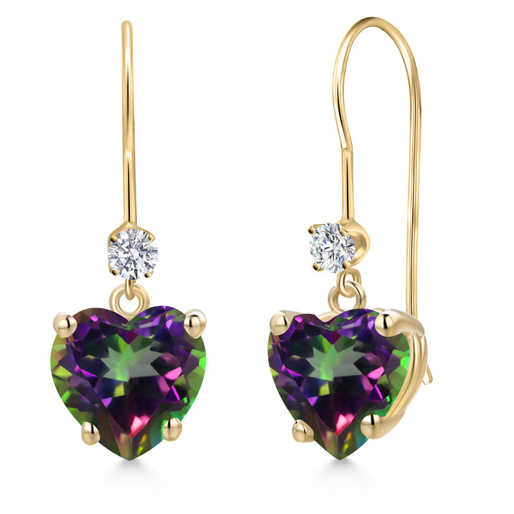 Green Mystic Topaz_Earrings in 14K Yellow Gold