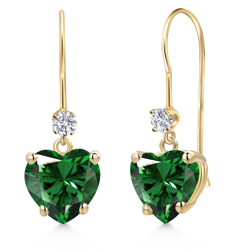 Nano Emerald - May_Earrings in 14K Yellow Gold