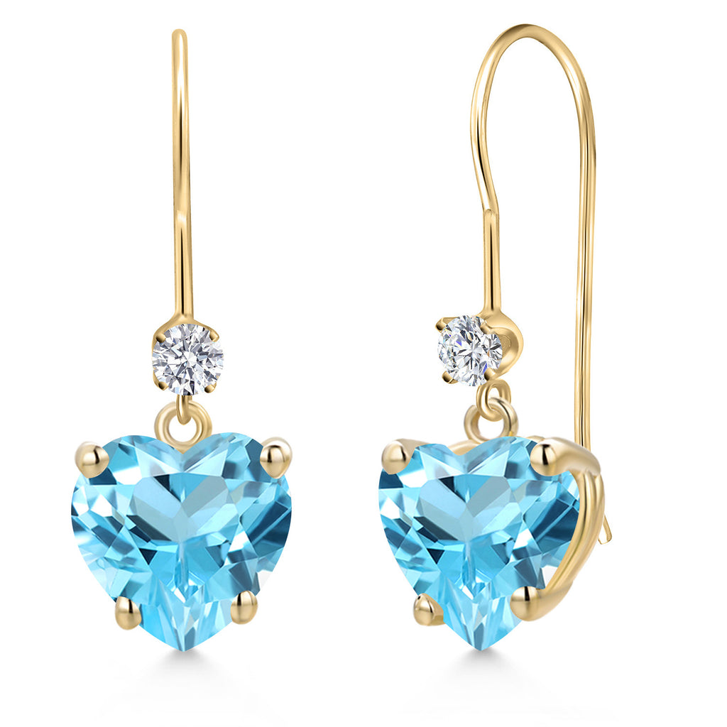 Swiss Blue Topaz - November_Earrings in 14K Yellow Gold