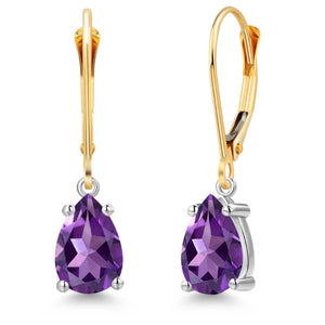 Amethyst - February_Earrings in 14K Two Tone Gold