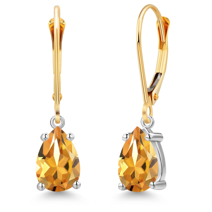 Citrine - November_Earrings in 14K Two Tone Gold