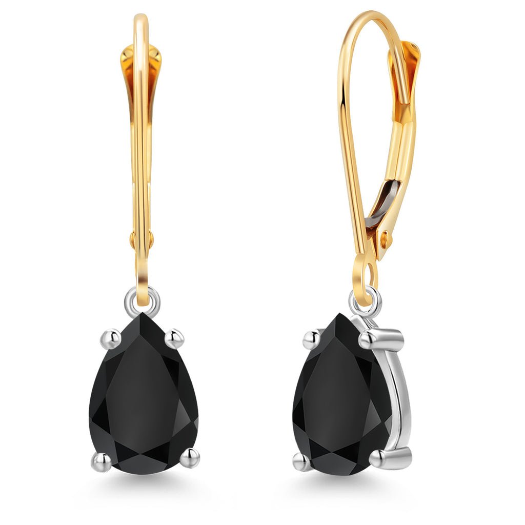 Onyx - December_Earrings in 14K Two Tone Gold