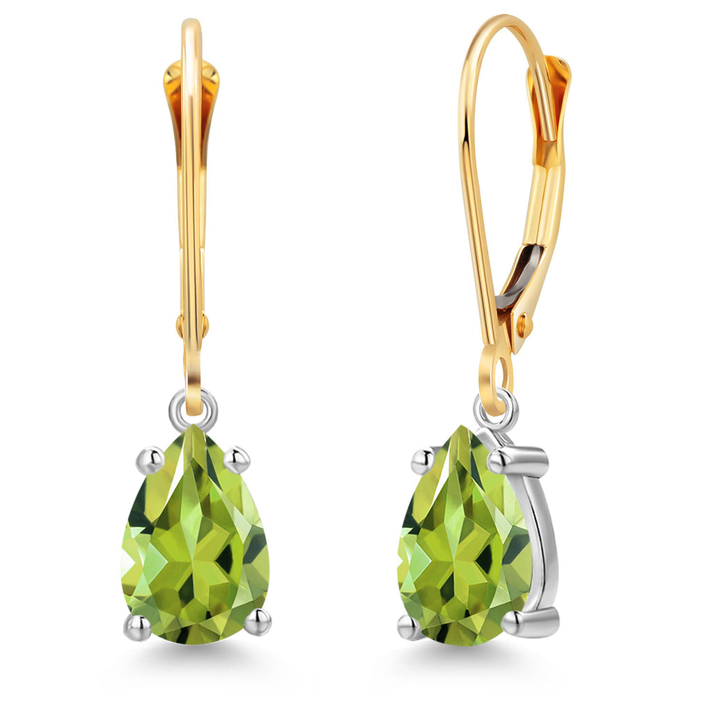 Peridot - August_Earrings in 14K Two Tone Gold