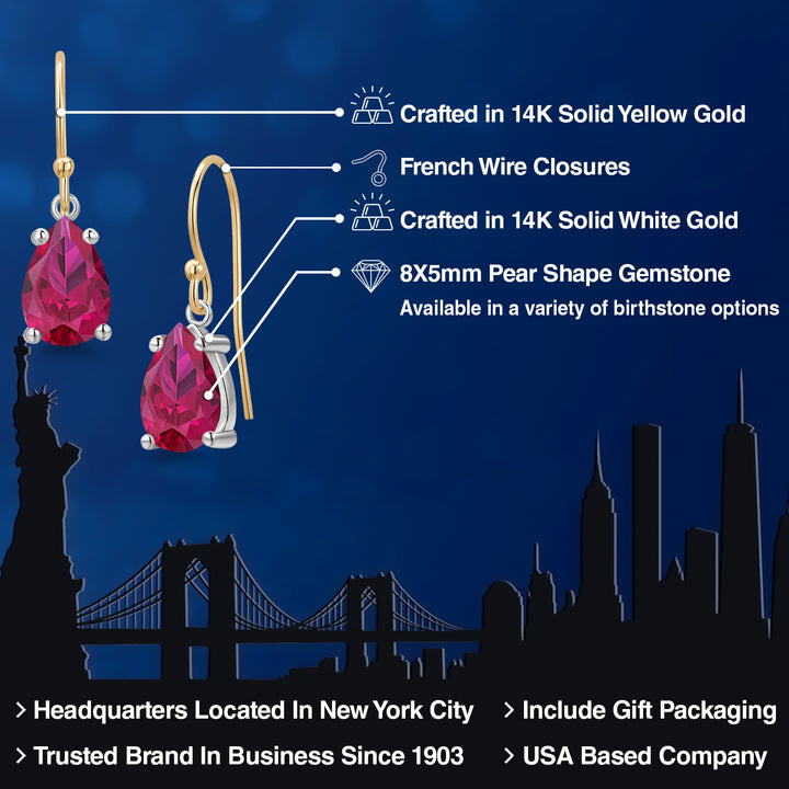 Earrings in 14K Two Tone Gold
