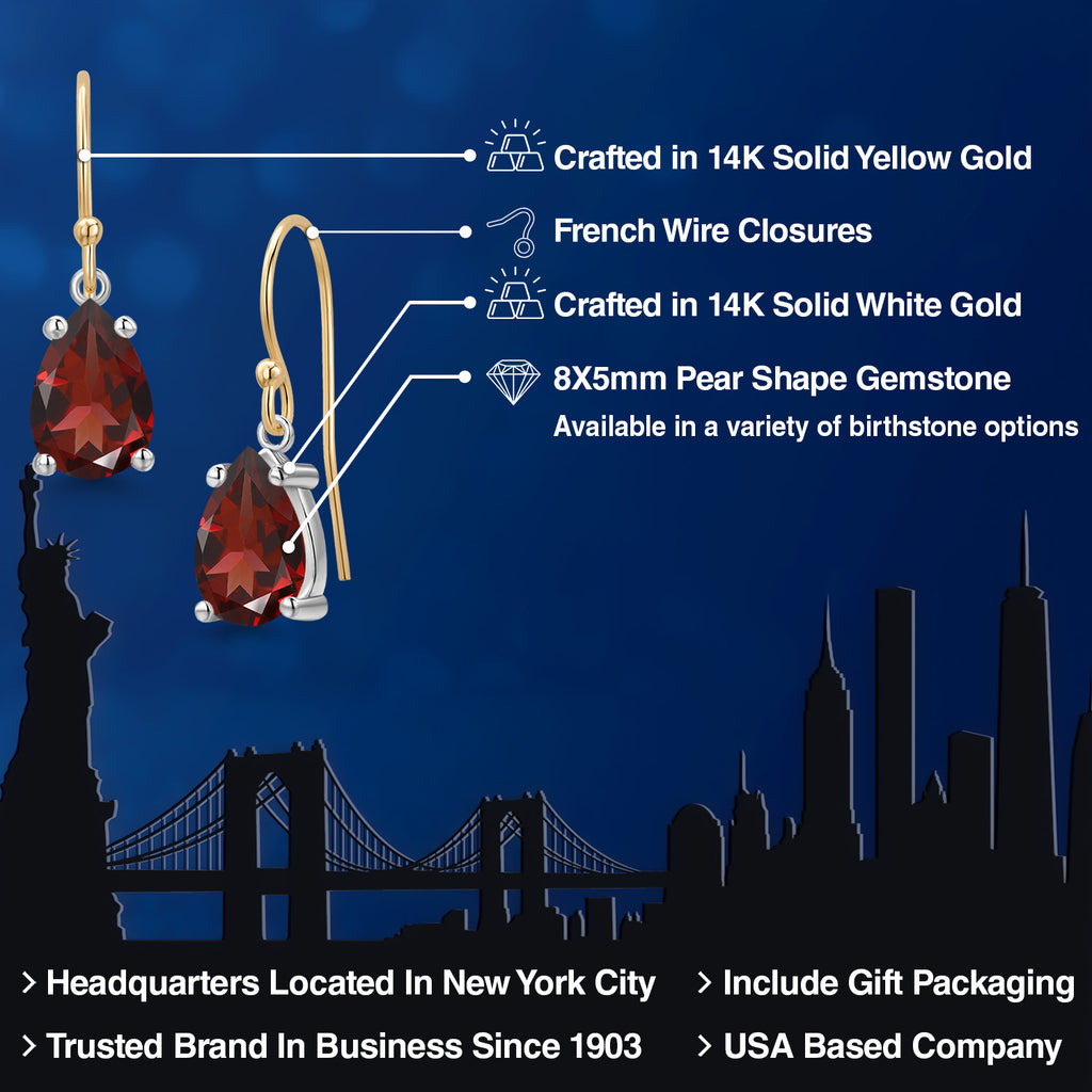 Earrings in 14K Two Tone Gold