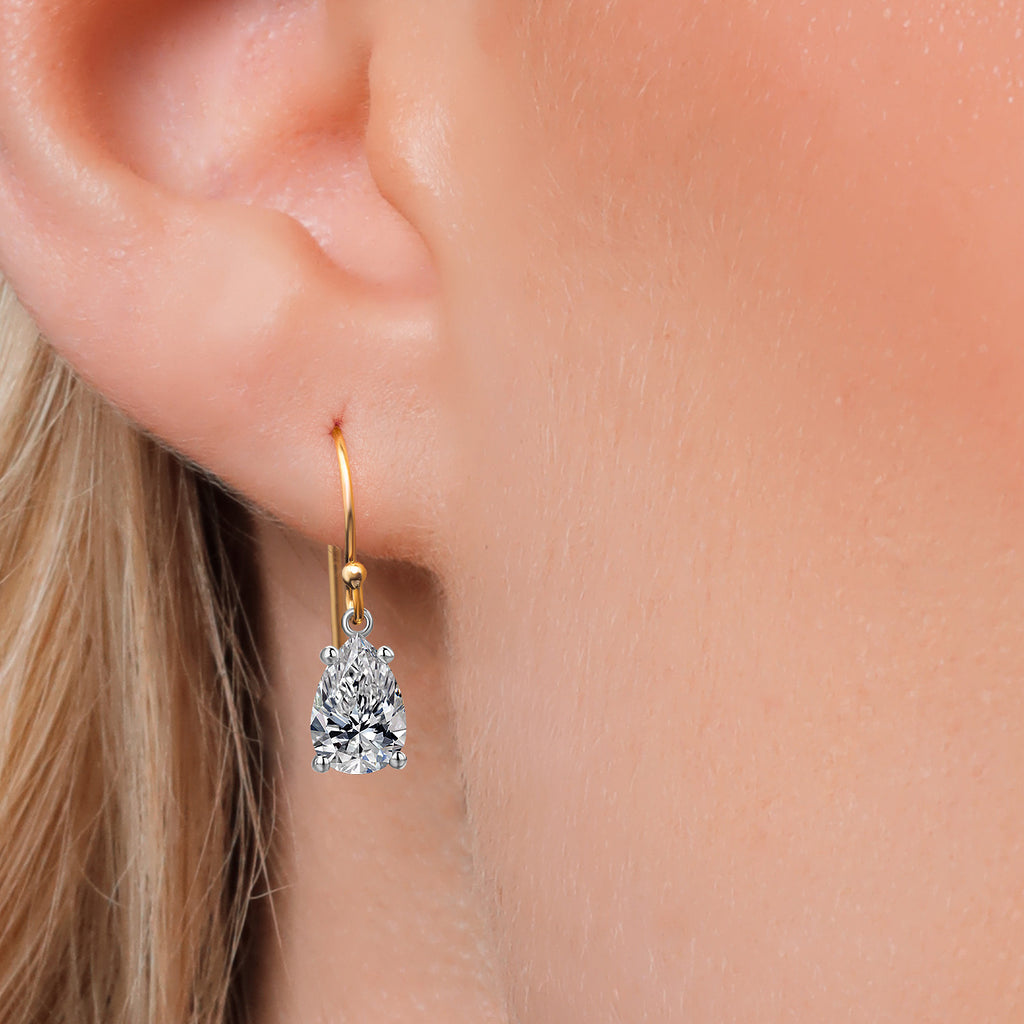 Earrings in 14K Two Tone Gold