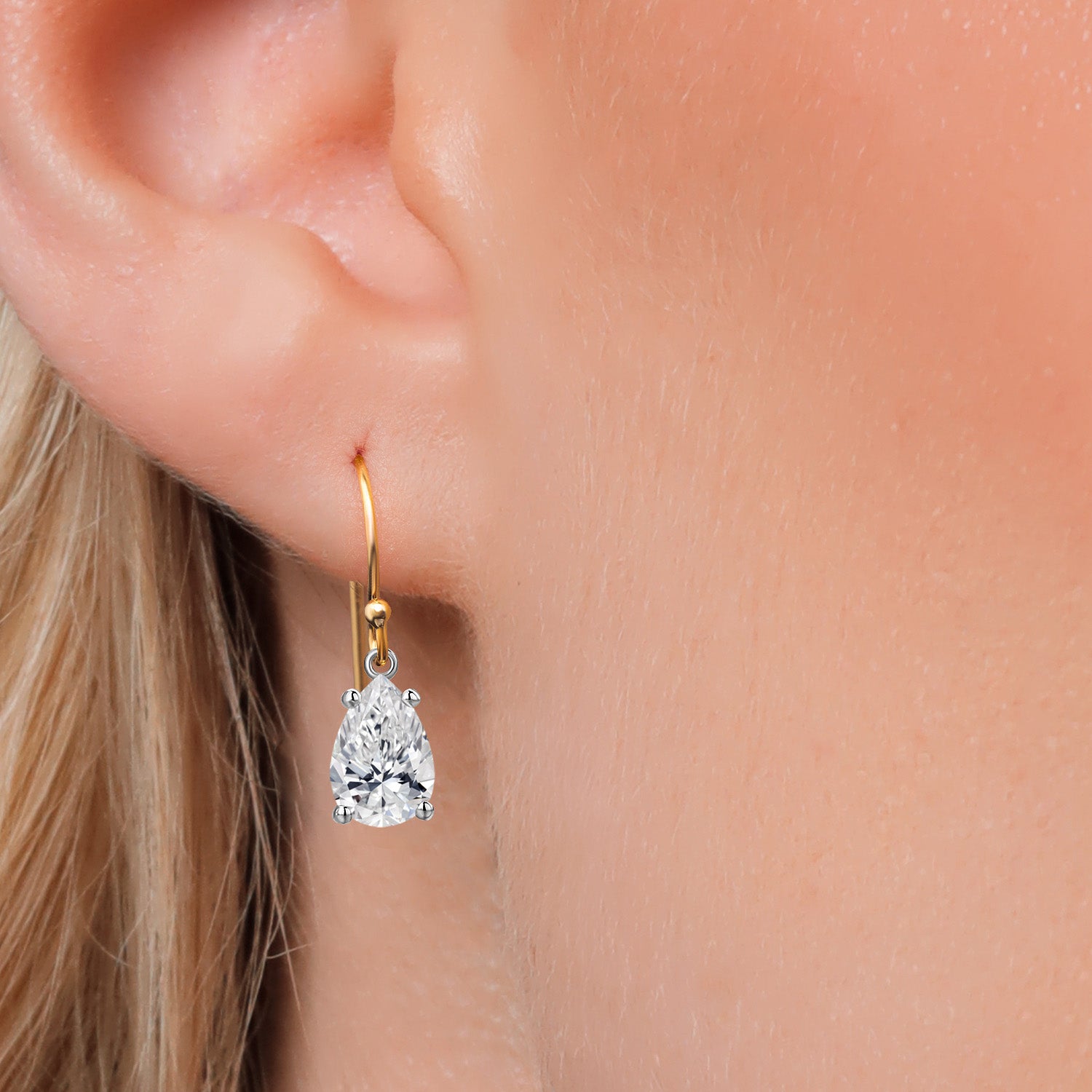 Earrings in 14K Two Tone Gold