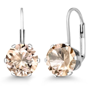 Morganite - October_Earrings in 925 Sterling Silver