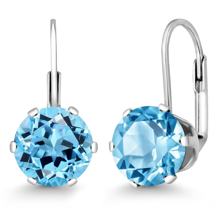 Swiss Blue Topaz - November_Earrings in 925 Sterling Silver