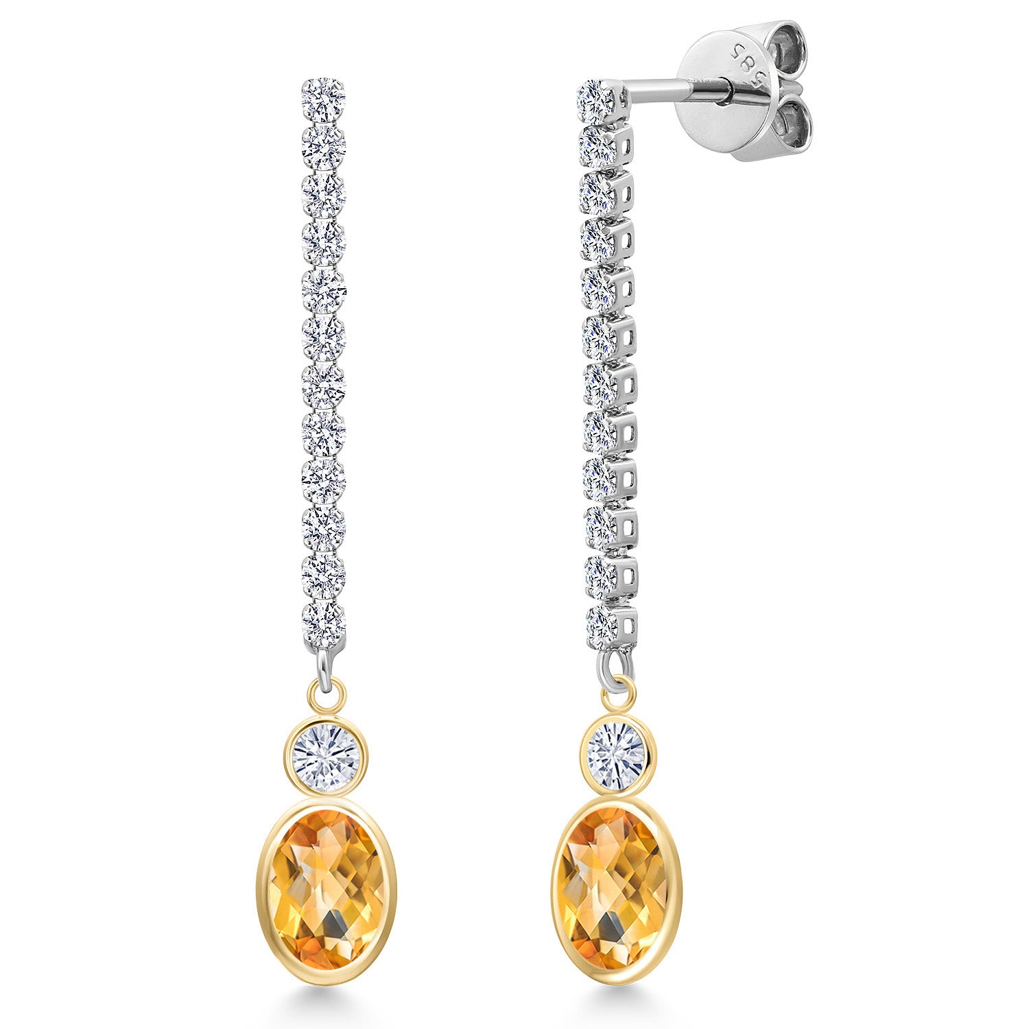 Earrings in 14K Two Tone Gold