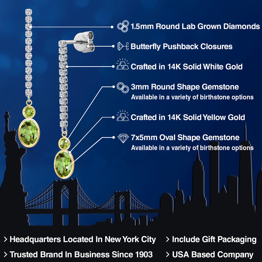 Earrings in 14K Two Tone Gold