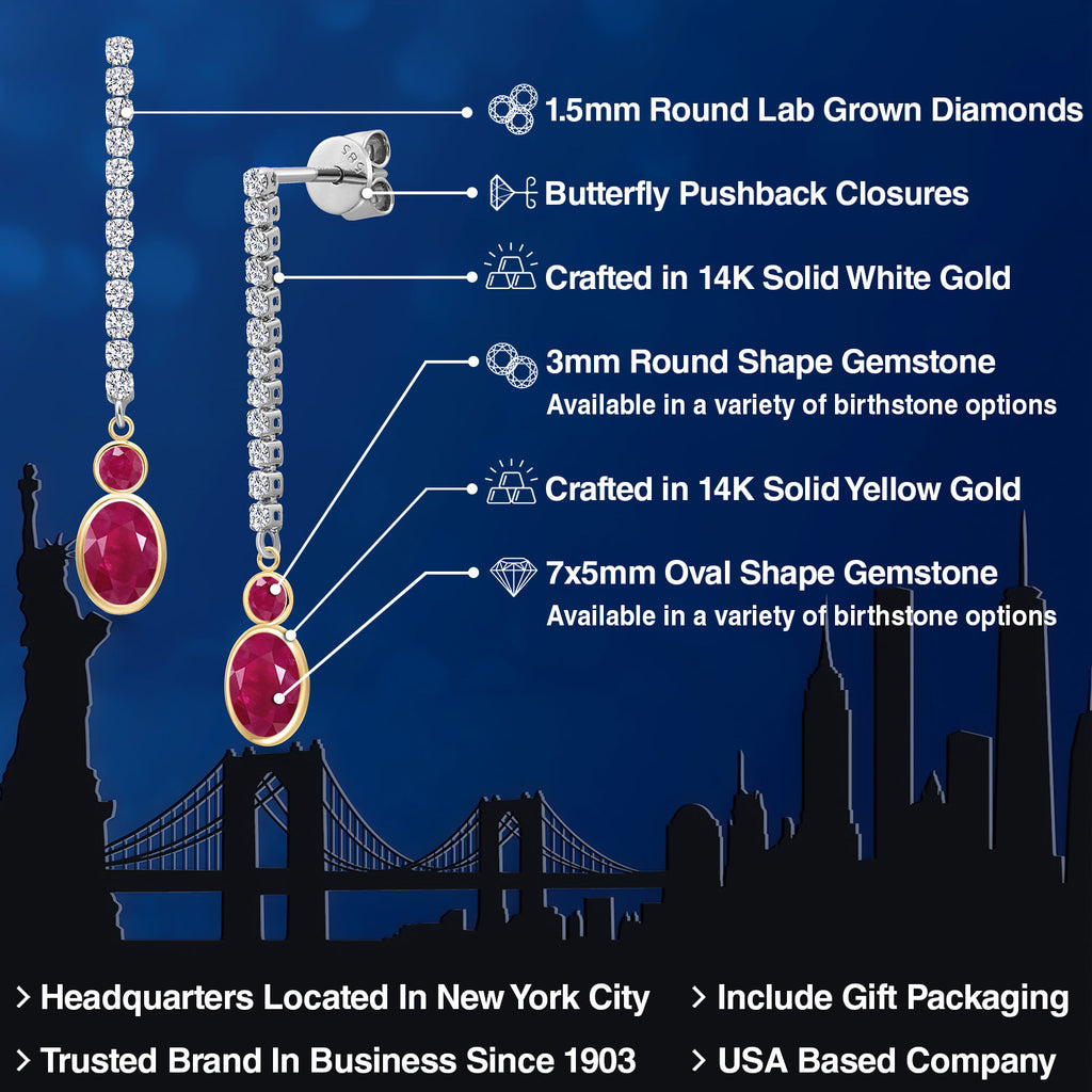 Earrings in 14K Two Tone Gold