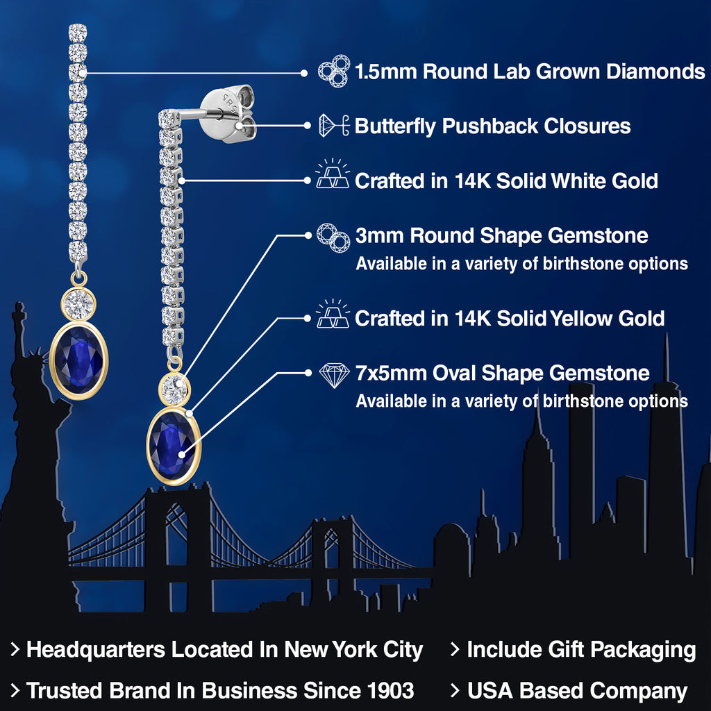 Earrings in 14K Two Tone Gold