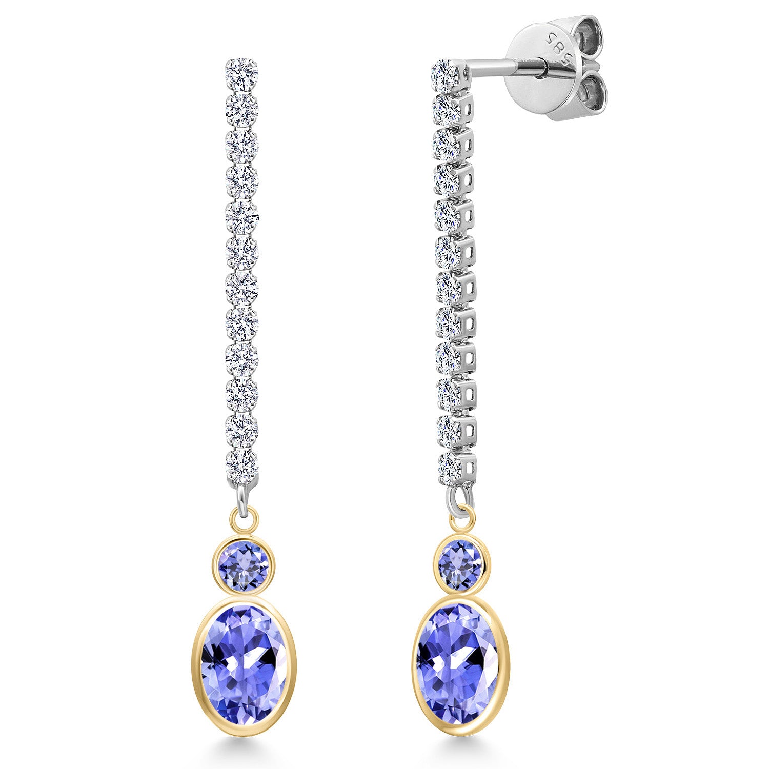 Earrings in 14K Two Tone Gold