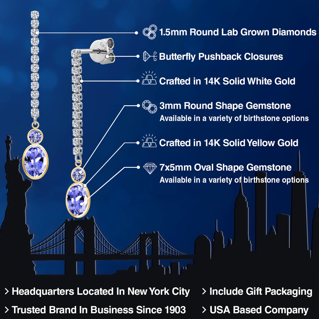 Earrings in 14K Two Tone Gold