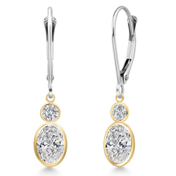 Earrings in 14K Two Tone Gold