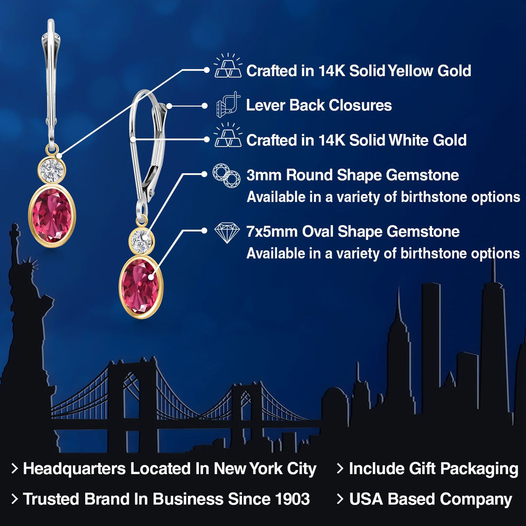 Earrings in 14K Two Tone Gold