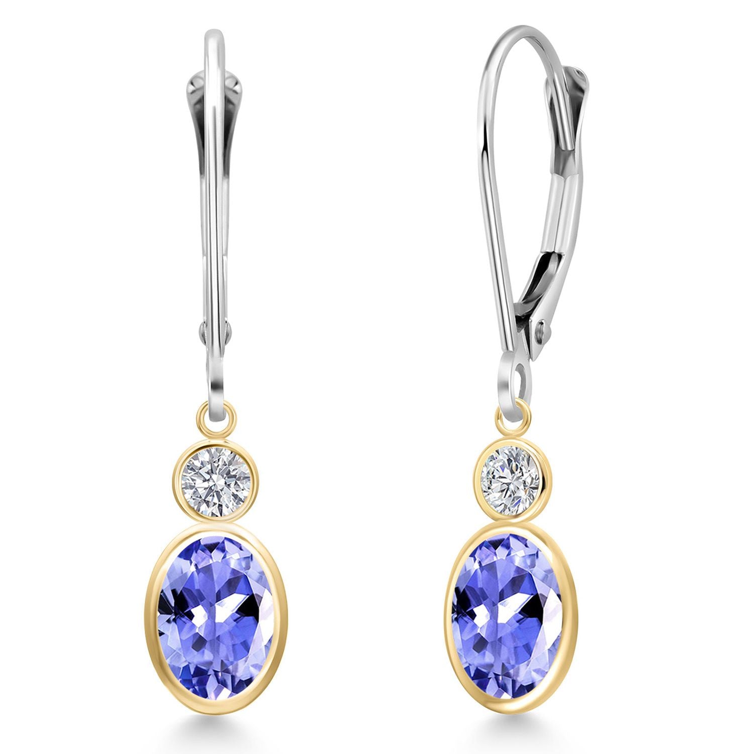 Earrings in 14K Two Tone Gold