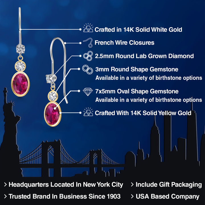 Earrings in 14K Two Tone Gold