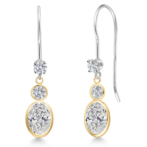 Earrings in 14K Two Tone Gold