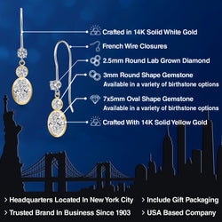 Earrings in 14K Two Tone Gold