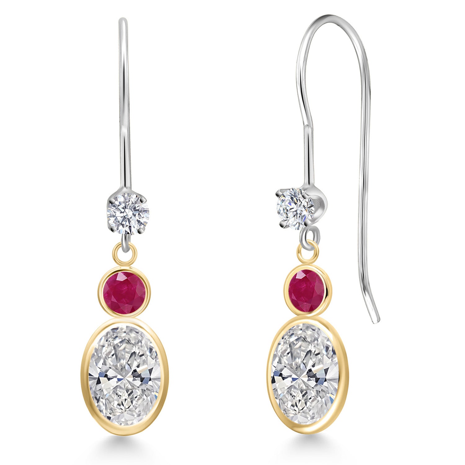 Earrings in 14K Two Tone Gold