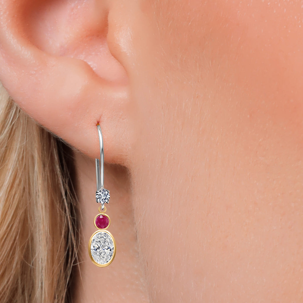 Earrings in 14K Two Tone Gold