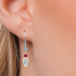 Earrings in 14K Two Tone Gold